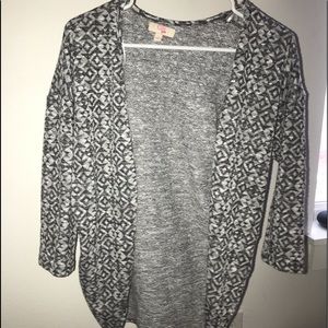 Gray and White Cardigan